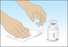 Disinfecting the surface used for the subcutaneous immunoglobulin infusion
